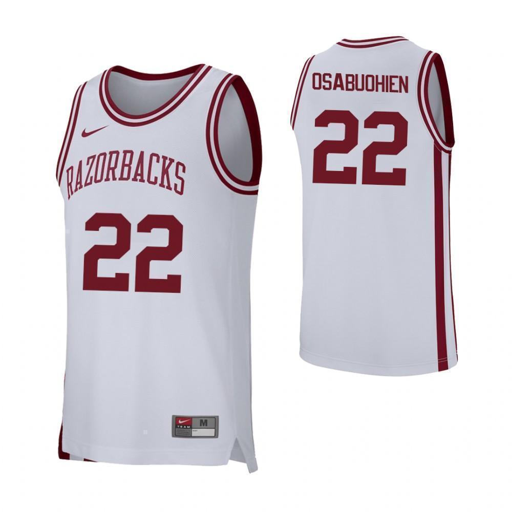 Gabe Osabuohien Arkansas Razorbacks Basketball Jersey - White