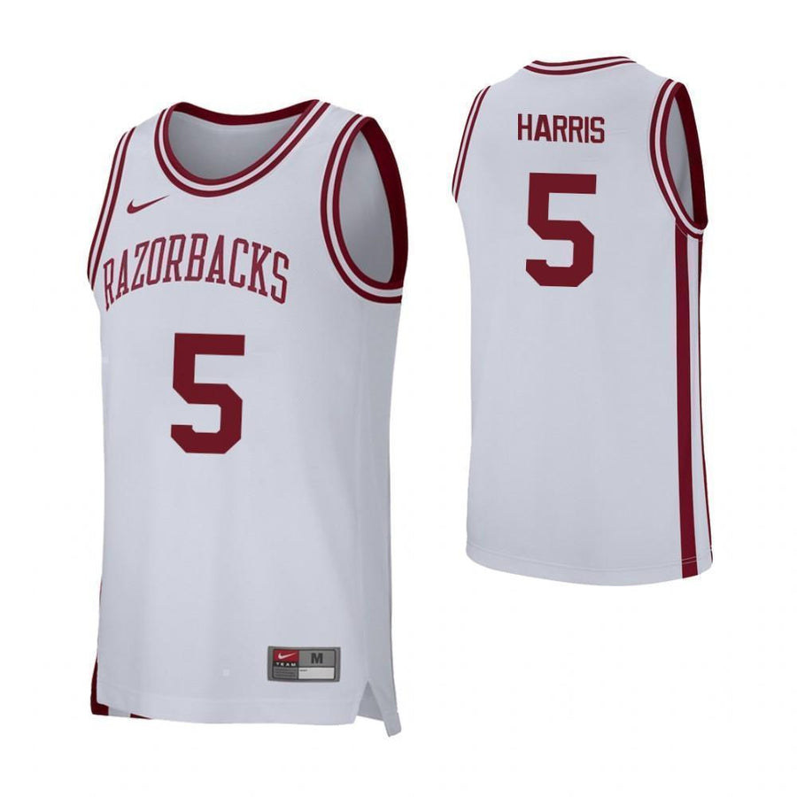 Jalen Harris Arkansas Razorbacks Basketball Jersey - White