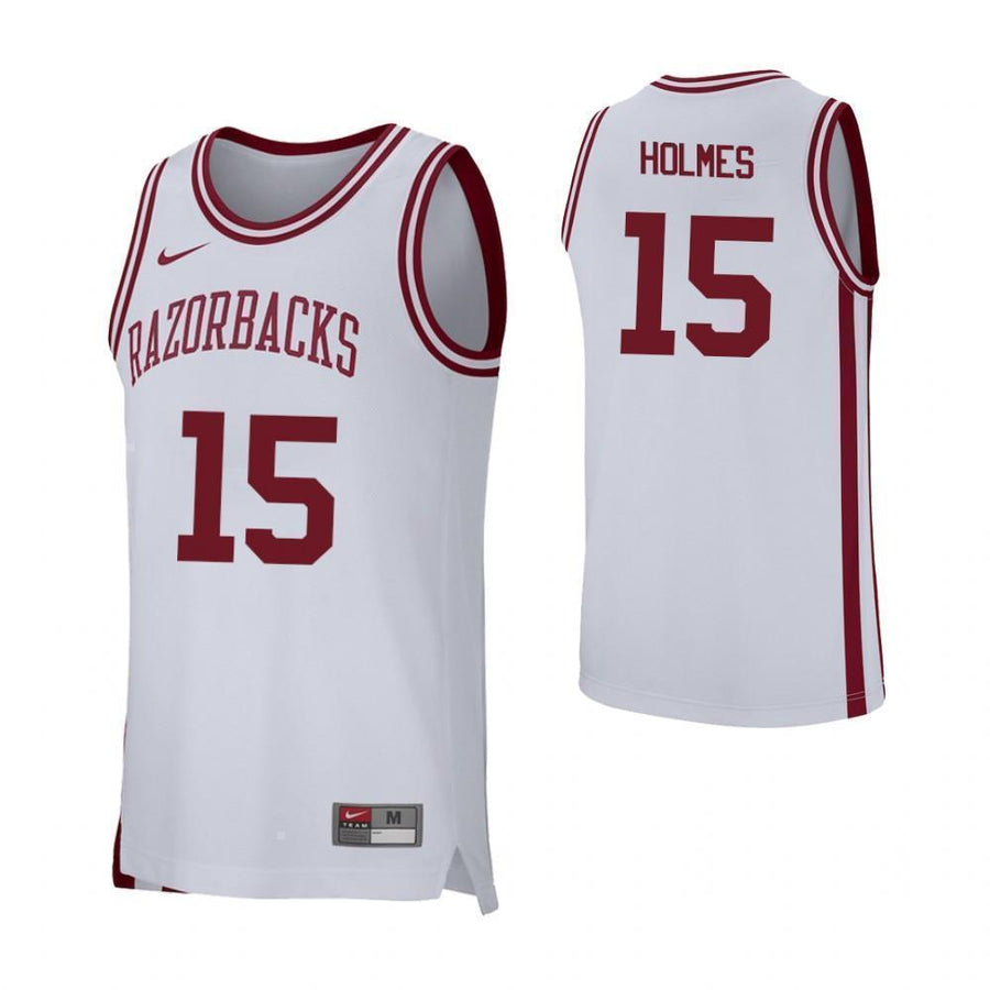 Jonathan Holmes Arkansas Razorbacks Basketball Jersey - White