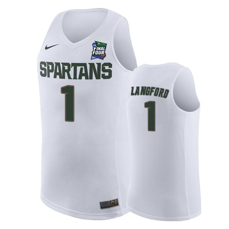 Joshua Langford Michigan State Spartans 2019 Final Four Basketball Jersey - White