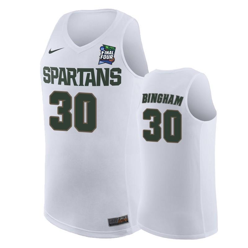 Marcus Bingham Jr Michigan State Spartans 2019 Final Four Basketball Jersey - White