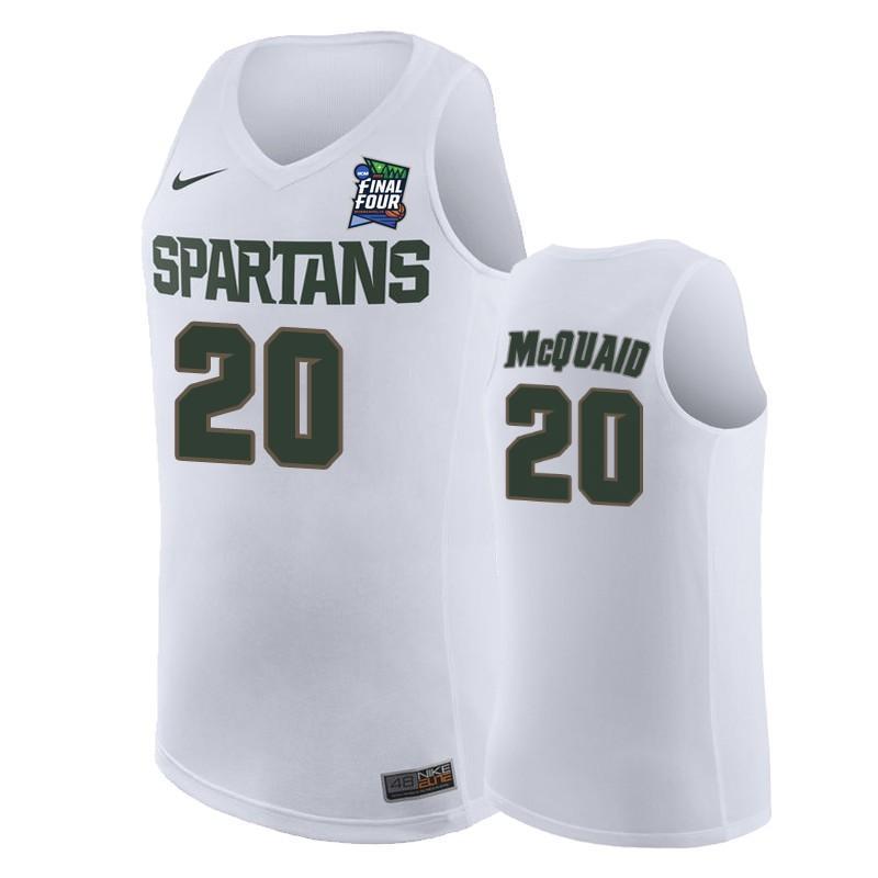 Matt McQuaid Michigan State Spartans 2019 Final Four Basketball Jersey - White