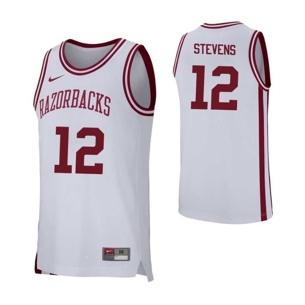 Ty Stevens Arkansas Razorbacks Basketball Jersey - White