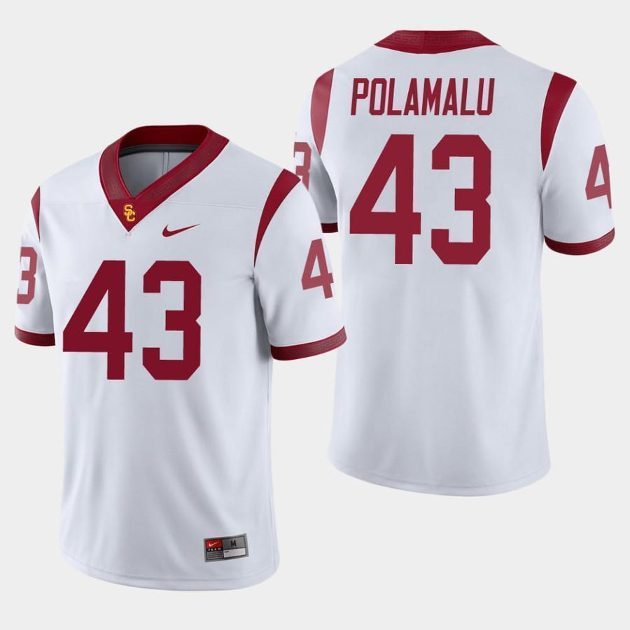 Troy Polamalu USC Trojans Football Jersey - White