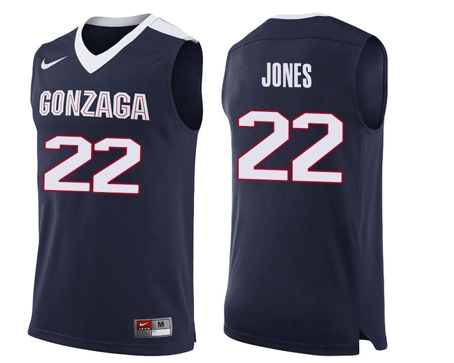 Jeremy Jones Gonzaga Bulldogs Basketball Jersey-Navy