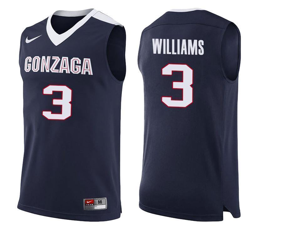 Johnathan Williams Gonzaga Bulldogs Basketball Jersey-Navy