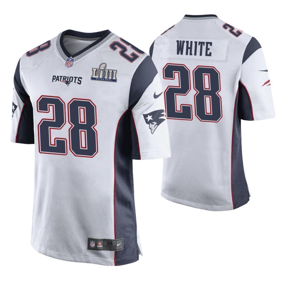 James White New England Patriots Super Bowl LIII Game Jersey