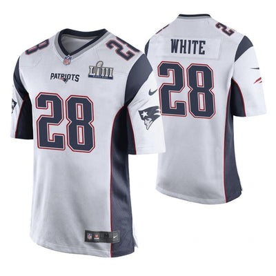 James White New England Patriots Super Bowl LIII Game Jersey