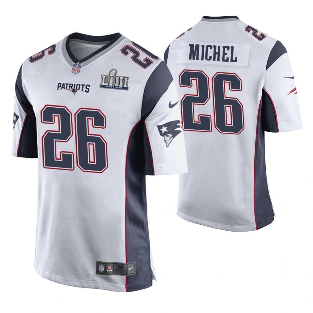Sony Michel New England Patriots Super Bowl LIII Game Jersey