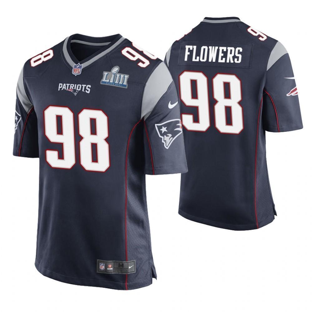 Trey Flowers New England Patriots Super Bowl LIII Game Jersey