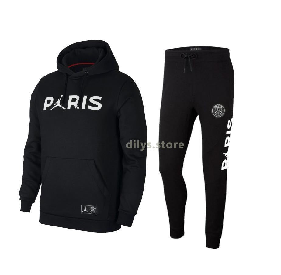 Paris Saint-Germain X Air Jordan Hoodie & Jogger Pants Set - Black