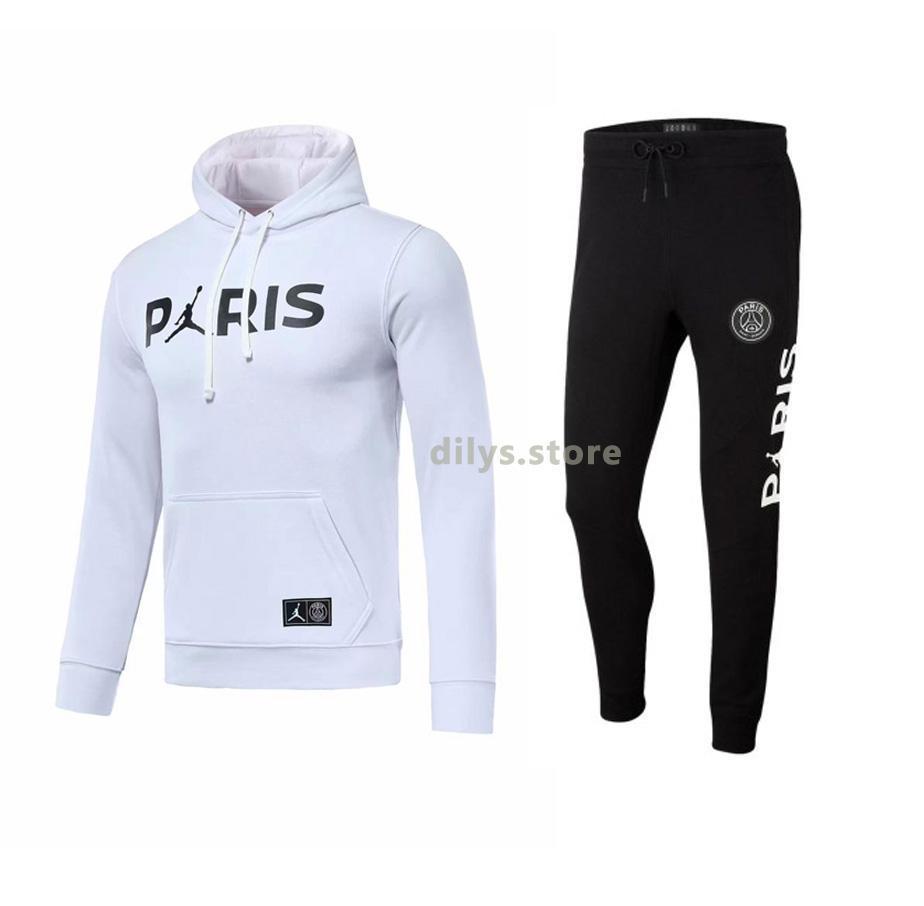 Paris Saint-Germain X Air Jordan Hoodie & Jogger Pants Set - White