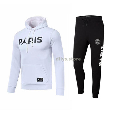 Paris Saint-Germain X Air Jordan Hoodie & Jogger Pants Set - White