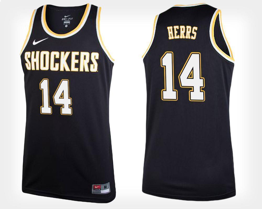 Jacob Herrs Wichita State Shockers Basketball Jersey-Black