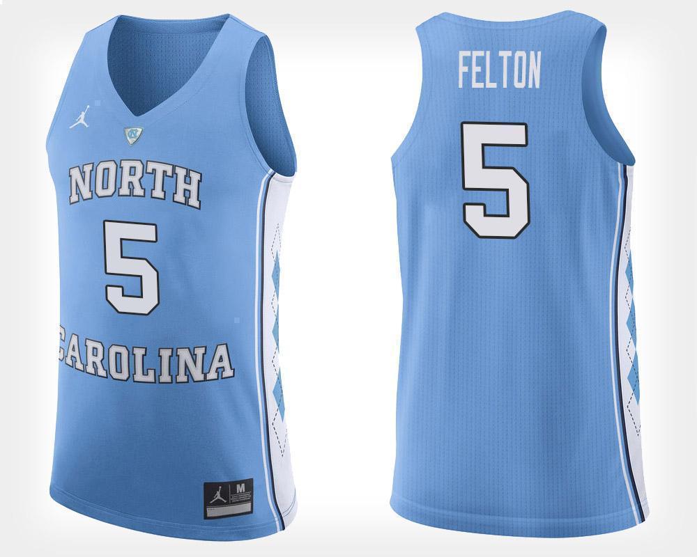 Jalek Felton North Carolina Basketball Jersey - Light Blue