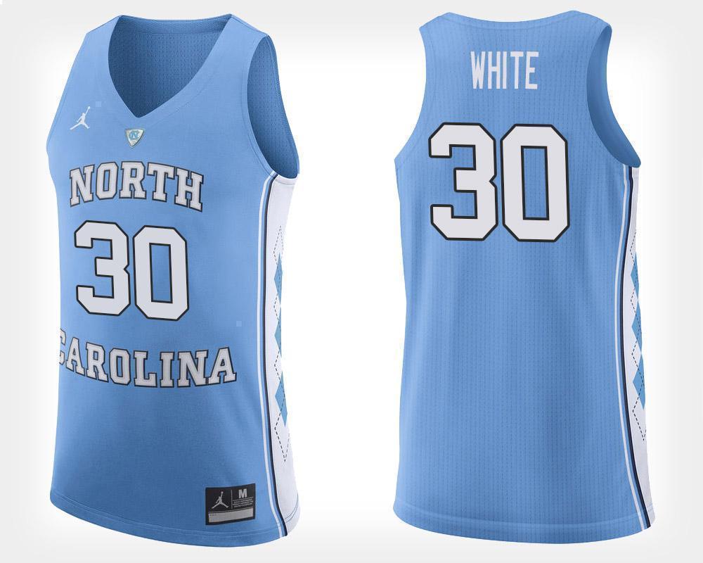 Stilman White North Carolina Basketball Jersey - Light Blue