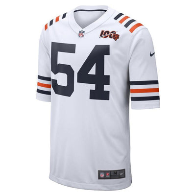 Men's Chicago Bears Brian Urlacher White 2019 100th Season Alternate Classic Retired Player Game Jersey