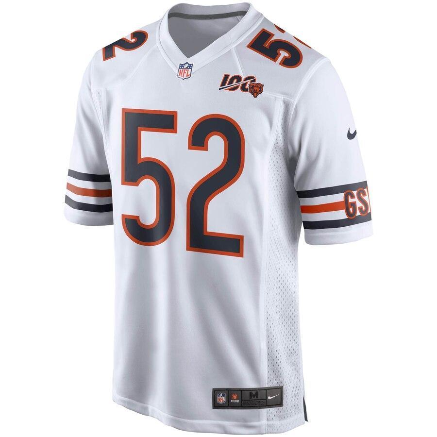 Men's Chicago Bears Khalil Mack White 100th Season Game Jersey