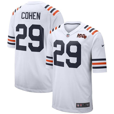 Men's Chicago Bears Tarik Cohen White 2019 100th Season Alternate Classic Player Game Jersey