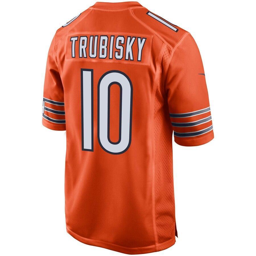 Men's Chicago Bears Mitchell Trubisky Orange 100th Season Game Jersey