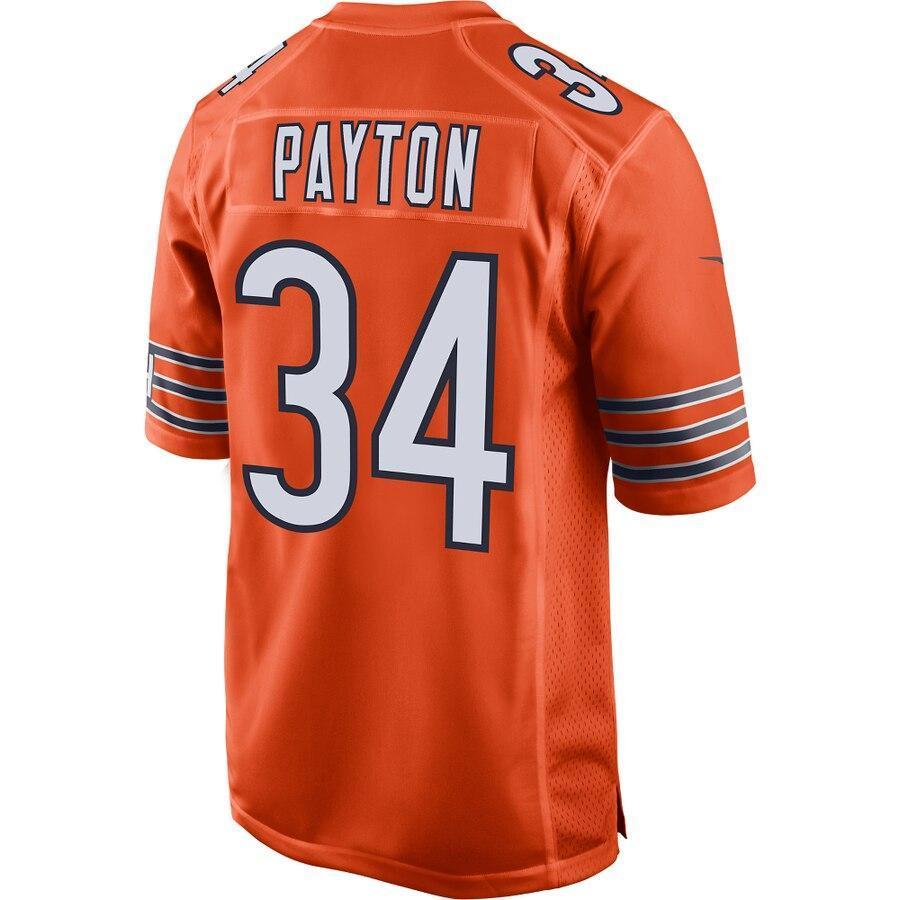 Men's Chicago Bears Walter Payton Orange 100th Season Retired Game Jersey