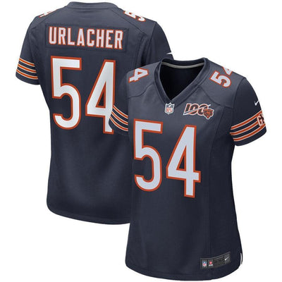 Women's Chicago Bears Brian Urlacher Navy 100th Season Retired Game Jersey