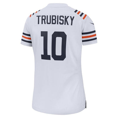 Women's Chicago Bears Mitchell Trubisky White 2019 100th Season Alternate Classic Game Jersey