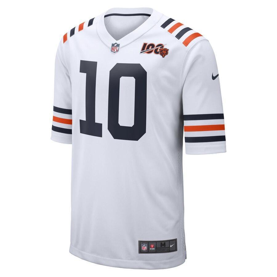 Men's Chicago Bears Mitchell Trubisky White 2019 100th Season Alternate Classic Player Game Jersey