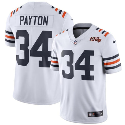 Men's Chicago Bears Walter Payton  White 2019 100th Season Alternate Classic Retired Player Limited Jersey