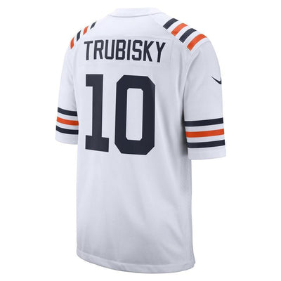 Men's Chicago Bears Mitchell Trubisky White 2019 100th Season Alternate Classic Player Game Jersey
