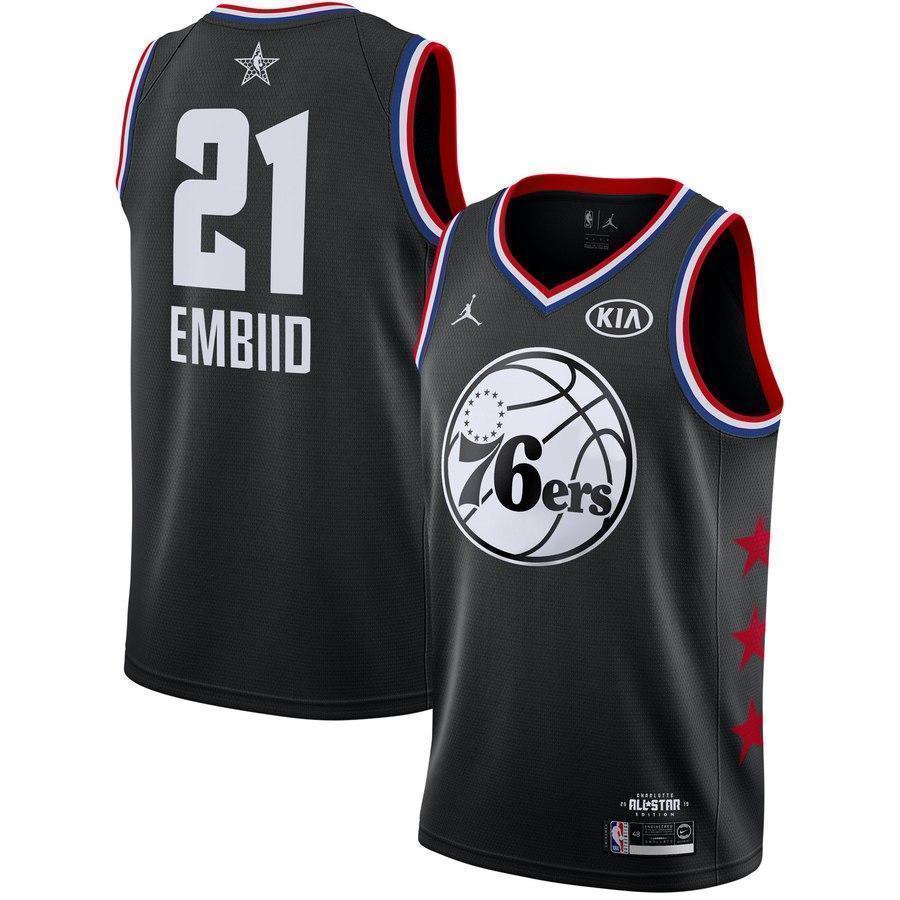 Philadelphia 76ers #21 Joel Embiid 2019 ALL STAR Swingman Jersey