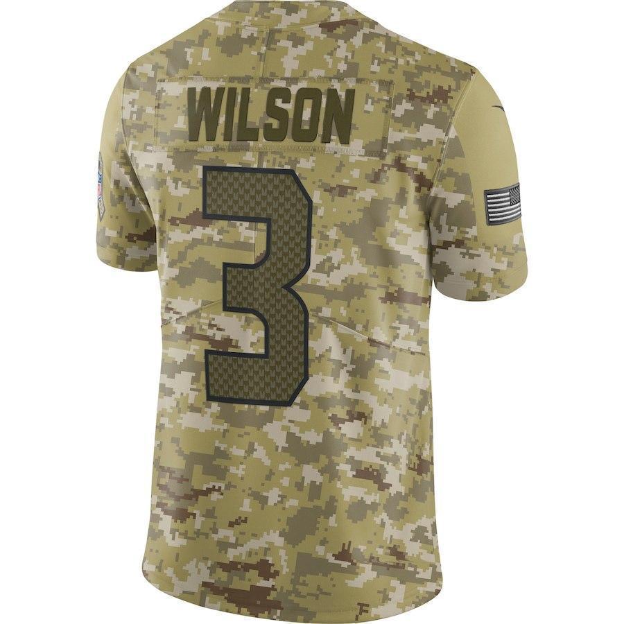 Russell Wilson Seattle Seahawks Game Jersey Camo