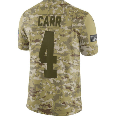 Derek Carr Oakland Raiders Game Jersey Camo