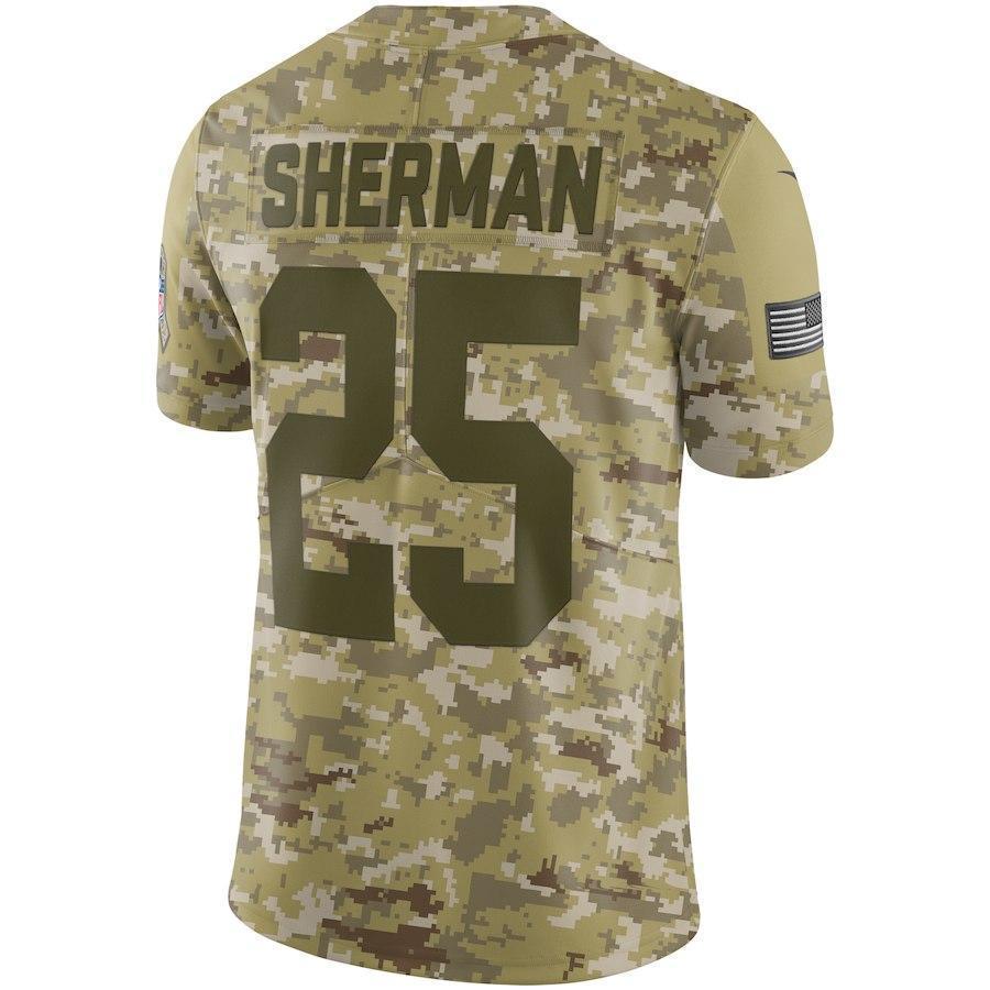 Richard Sherman San Francisco 49ers Game Jersey Camo