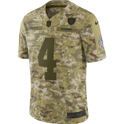 Derek Carr Oakland Raiders Game Jersey Camo