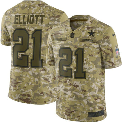 Ezekiel Elliott Dallas Cowboys Game Jersey Camo