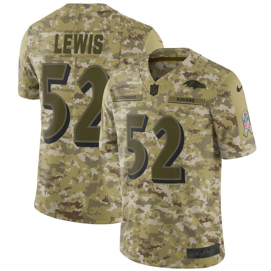 Ray Lewis Baltimore Ravens Game Jersey Camo