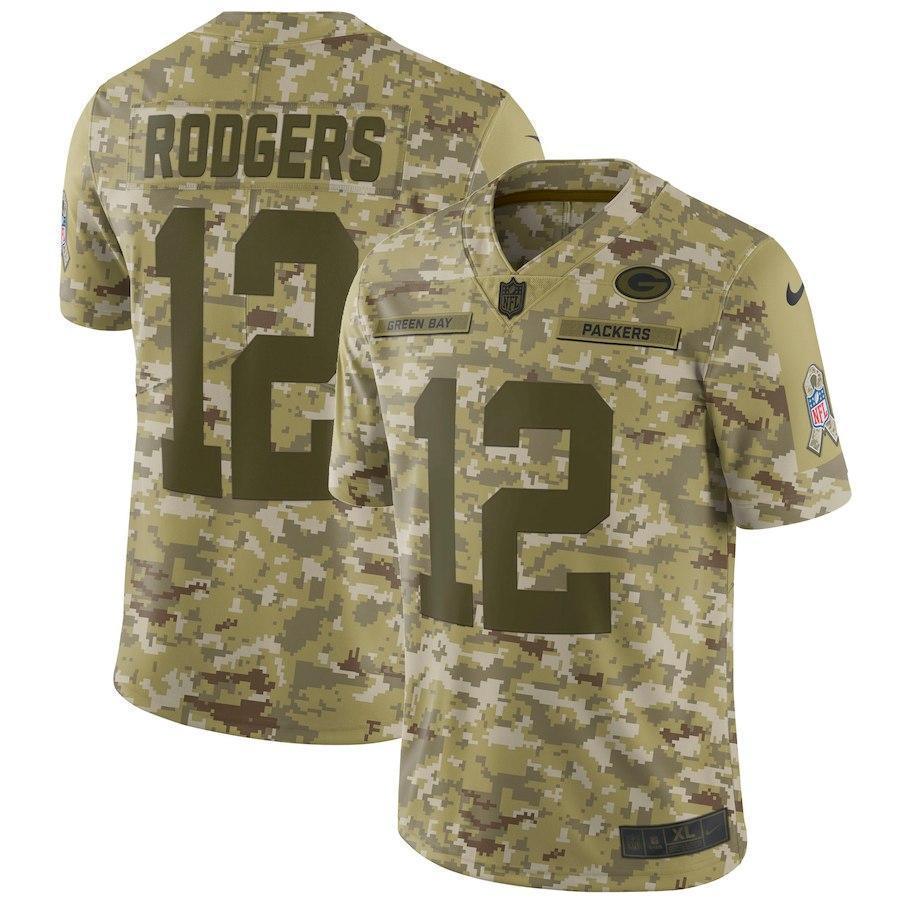 Aaron Rodgers Green Bay Packers Game Jersey Camo