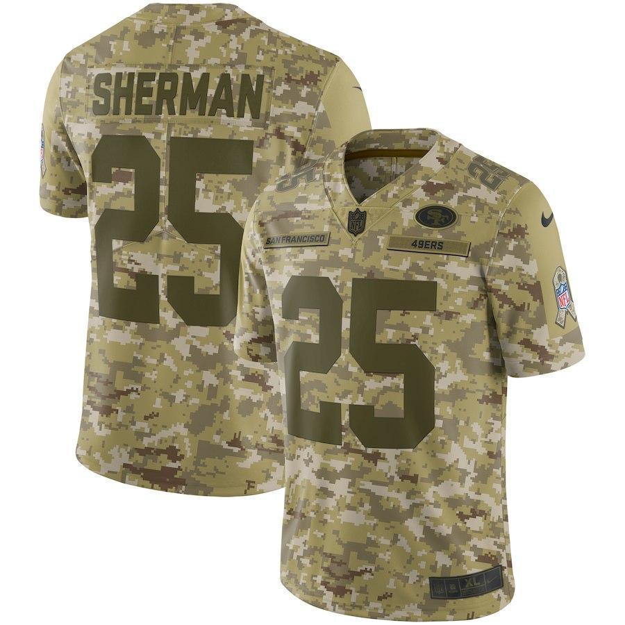Richard Sherman San Francisco 49ers Game Jersey Camo