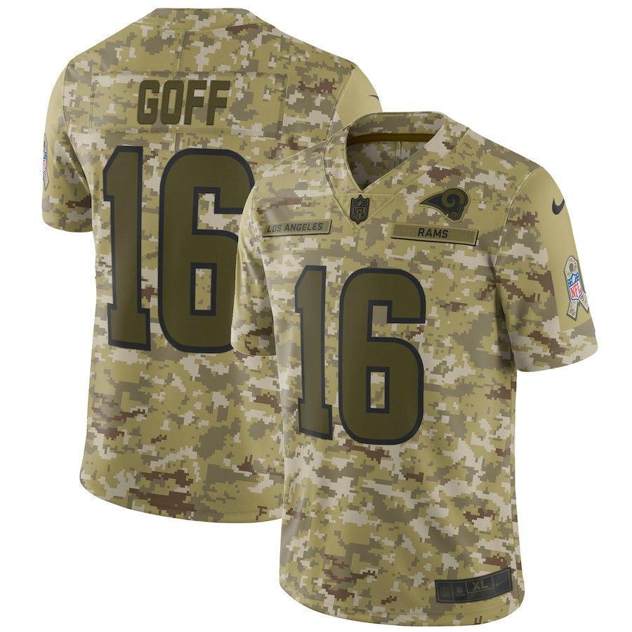 Jared Goff Los Angeles Rams Game Jersey Camo
