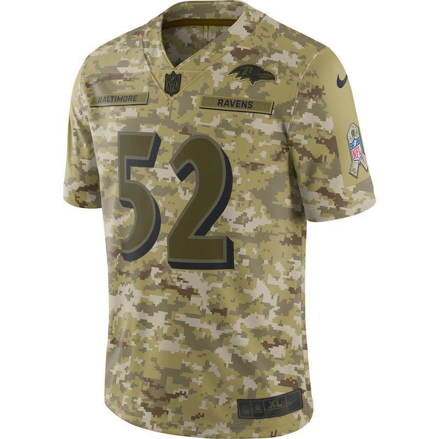 Ray Lewis Baltimore Ravens Game Jersey Camo