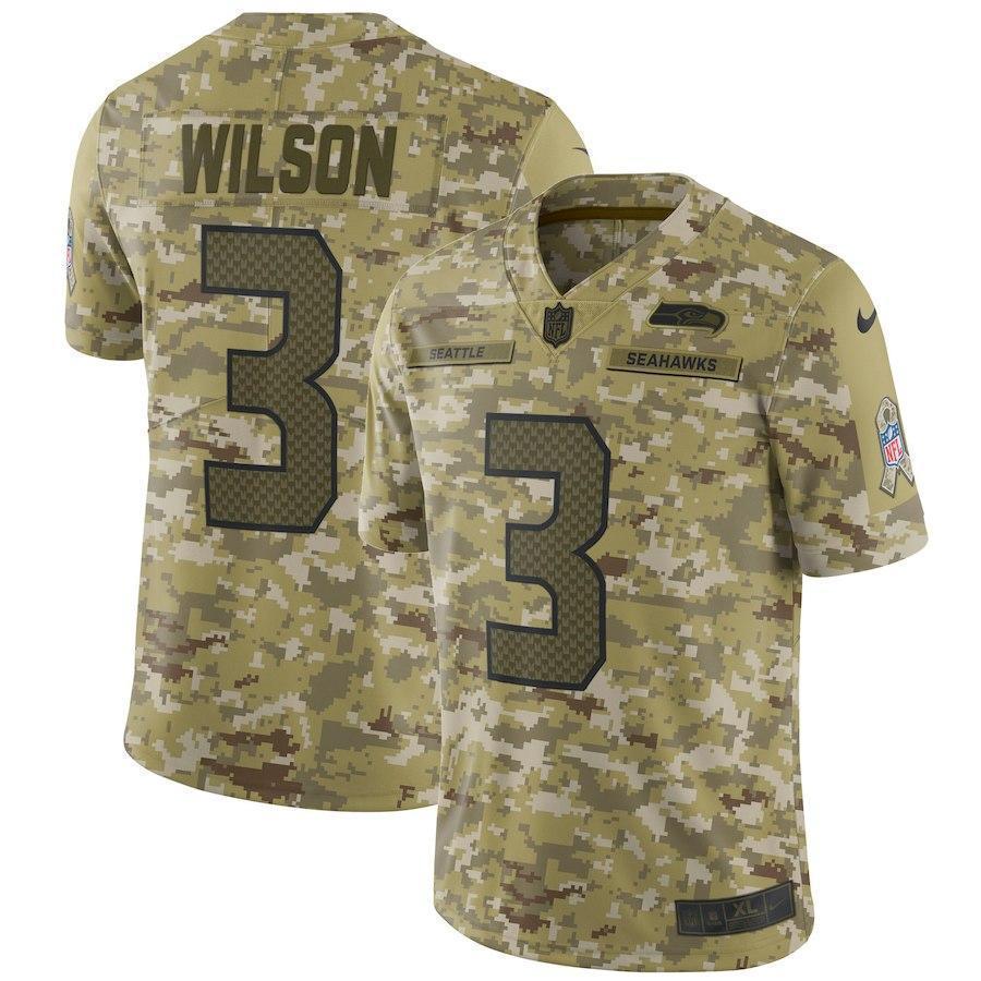Russell Wilson Seattle Seahawks Game Jersey Camo