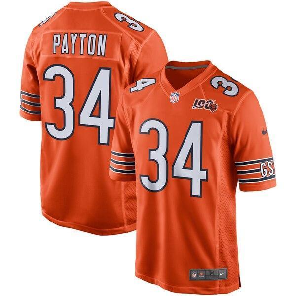 Walter Payton Chicago Bears 100th Season Game Jersey - Orange