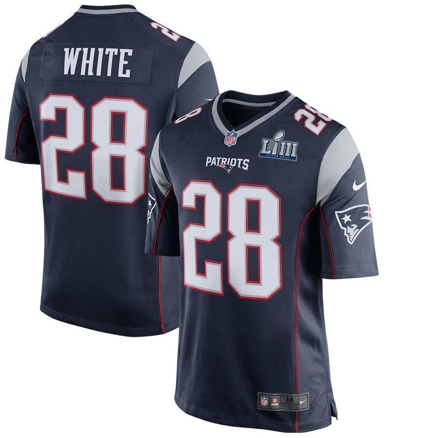 James White New England Patriots Super Bowl LIII Game Jersey