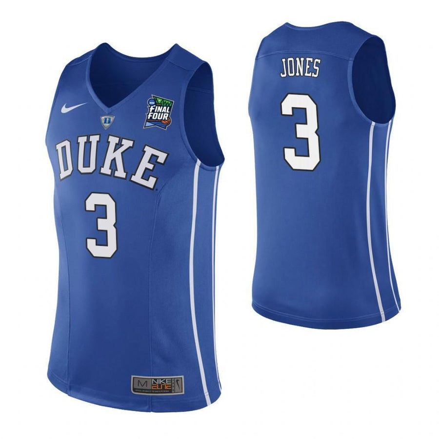 Tre Jones Duke Blue Devils 2019 Final Four Basketball Jersey - Blue
