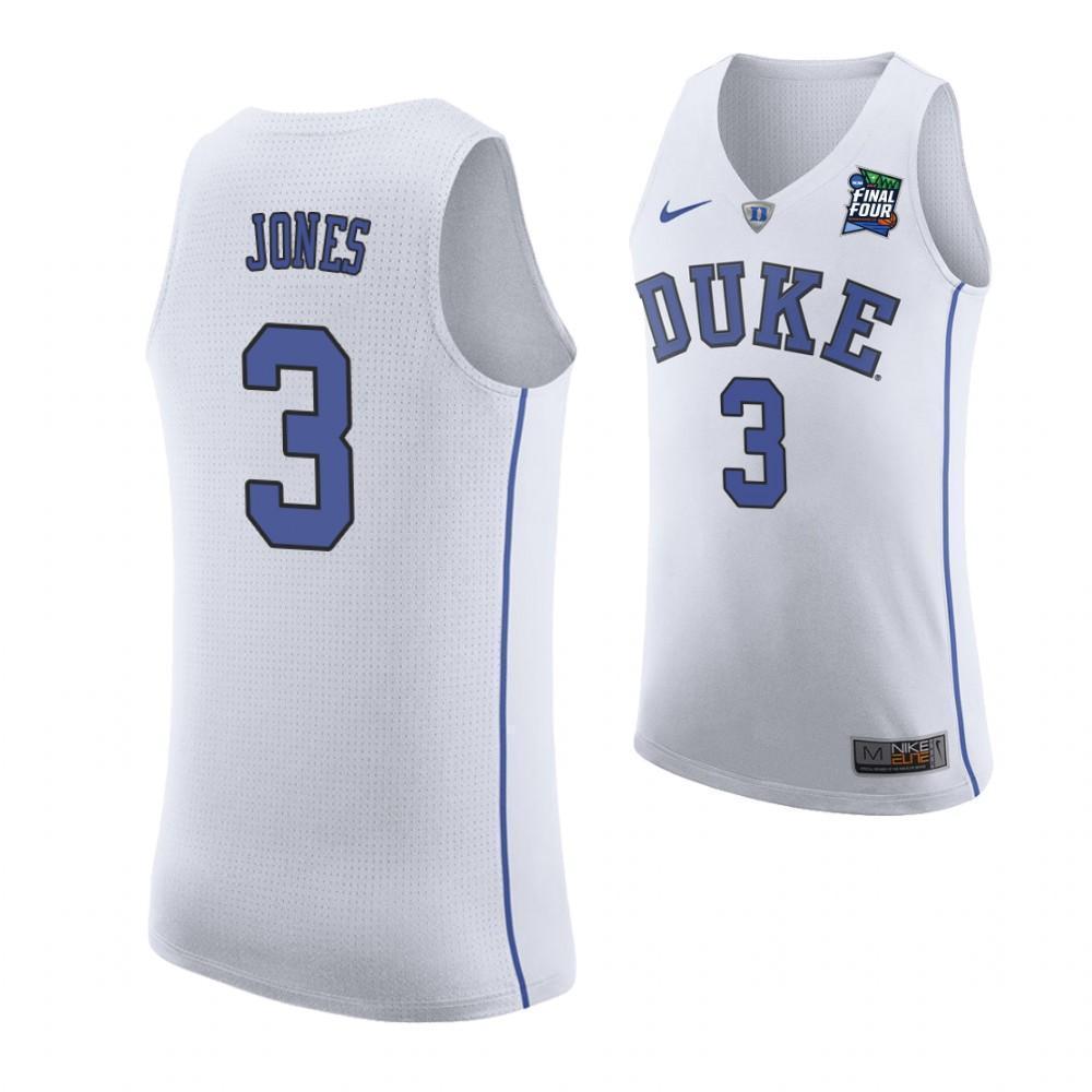 Tre Jones Duke Blue Devils 2019 Final Four Basketball Jersey - White