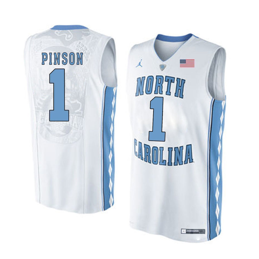 Theo Pinson North Carolina Basketball Jersey-White