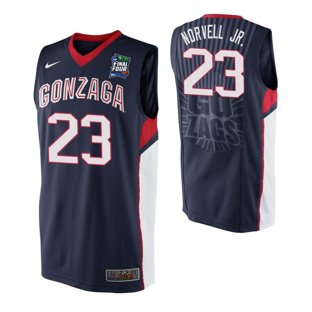 Zach Norvell Jr Gonzaga Bulldogs 2019 Final Four Basketball Jersey - Blue